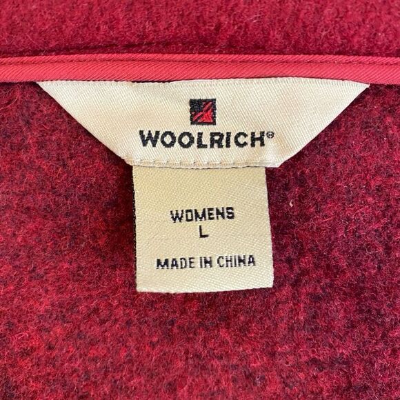 Woolrich Womens Wool Blend Vest Button Up Sleeveless Cranberry Red Size L - Picture 7 of 8